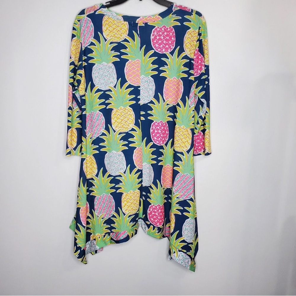 Simply Southern Colorful Pineapple Print Dress - Picture 2 of 8